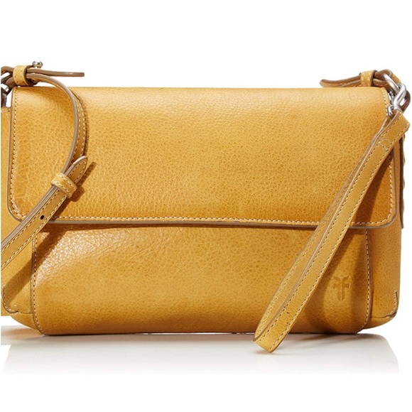 FRYE REED FLAP LEATHER CROSSBODY $228 YELLOW GREAT EASTER GIFT PRICE FIRM! - Picture 11 of 15
